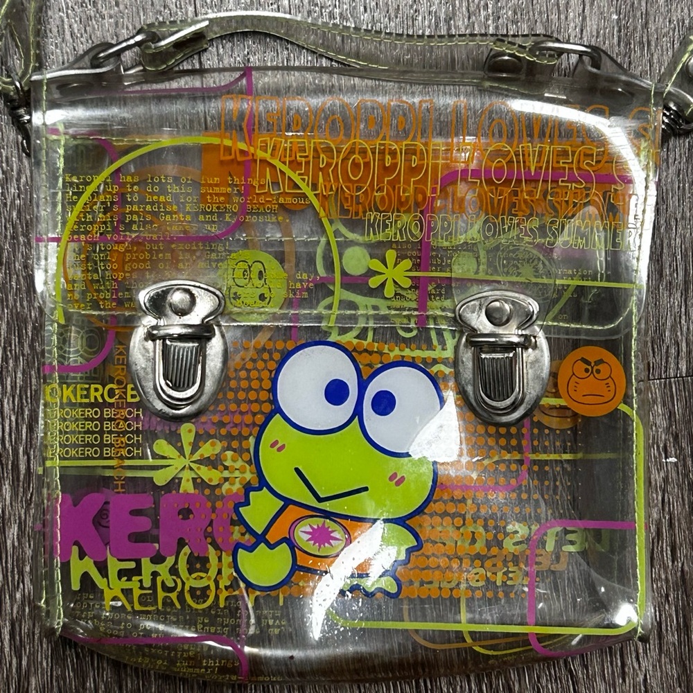 Vintage Sanrio “Keroppi Loves Summer”Clear PVC Purse